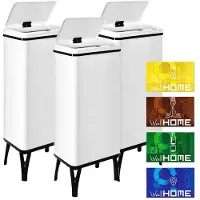 Wellhome Caixas De Lixo Inteligentes 60l 3 Unidades