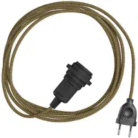 Creative Cables Quebra-luz Snake Zig-zag-lâmpada De Tomada Com Fio De Tecido Em Zigue-zague E Ficha De Dois Pinos 5 M
