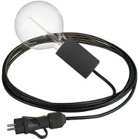 Creative Cables Candeeiro Exterior Portátil Elegante Snake Eiva Com Cabo Têxtilsuporte De Lâmpada E Ficha à Prova De água Ip65-com A Bulb 5 M