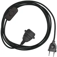Creative Cables Quebra-luz Snakebis E27-conjunto De Cabos Com Suporte Para Lâmpada. Cabo De Tecido Colorido E Ficha De 2 Pinos 1.8 M