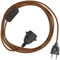 Creative Cables Quebra-luz Snakebis E27-conjunto De Cabos Com Suporte Para Lâmpada. Cabo De Tecido Colorido E Ficha De 2 Pinos 3 M