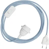 Creative Cables Abajur Snakebis Zig-zag E27-chicote De Fiação Com Suporte De Lâmpada. Cabo De Tecido Zig-zag E Plugue De 2 Pinos 3 M