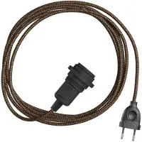 Creative Cables Quebra-luz Snake Zig-zag-lâmpada De Tomada Com Fio De Tecido Em Zigue-zague E Ficha De Dois Pinos 5 M