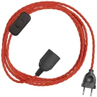 Creative Cables Conjunto De Cabos Snakebis Twisted E27 Com Suporte De Lâmpada. Cabo Trançado Em Tecido E Ficha De 2 Pinos 1.8 M