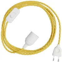 Creative Cables Conjunto De Cabos Snakebis Twisted E14 Com Suporte Para Lâmpada. Cabo Trançado Em Tecido E Ficha De 2 Pinos 1.8 M