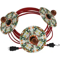 Creative Cables Grinalda De Sistema Lumet Maioliche Com Cabo Têxtil3 Suportes De Lâmpada E Abajuresgancho E Ficha Preta Com A Bulb 10 M