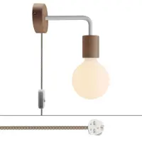 Creative Cables Candeeiro De Madeira Spostaluce Com Extensão Curva Com A Bulb