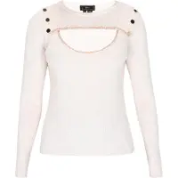 Faina Pullover rosa claro / offwhite