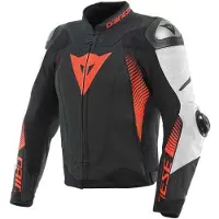 Dainese Super Speed 4 para homem Casaco de cabedal Preto/Vermelho/Branco 56