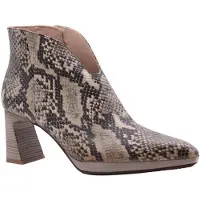 Hispanitas para mulher. HI254270 Botins de Pele Atlanta taupe (37), Couro, 5 a 8cm, Zíper, Casual, Animal print