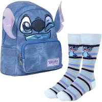 Cerda Stitch Conjunto De Mochila Casual E Meias Listradas Design Pk7978 Stitch 3.5l