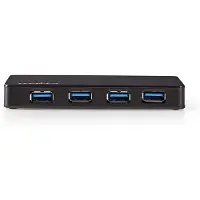 Nedis Hub Usb Uhubu3420bk Usb-a M-4x Usb-a F 4 Portas Usb 3.2 Gen 1 Alimentado