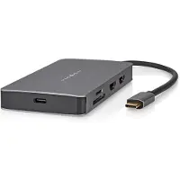 Nedis Adaptador Usb Multiportas 7 Em 1 Ccbw64250at02 Usb 3.2 Gen 1 Usb-c M-micro Sd/rj45 F/sd/usb-c F/2x Hdmi/2x Usb-a F 5gbps Banhado A Ouro 0.2 M