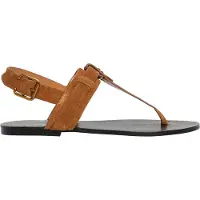 Pepe Jeans para mulher. PLS90705 Sandálias de couro Sann One castanhas (39), Marrom, Plano, Camurça, Fivela, Casual