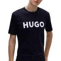 HUGO para homem. 50467556 T-shirt Marinha Dulivio (L), Casual, Algodão, Manga curta, Sustentável, Marinho