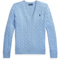 Ralph Lauren para mulher. 211971866004 Camisola de caxemira e lã azul (XL), Casual, Manga comprida