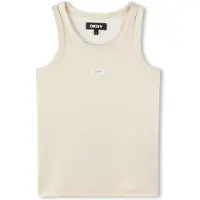 DKNY unisex para criança. D62286 Camisola de alças amarela (6Y= 114cm), Casual, Amarelo, Poliamida, Sem mangas / correias, moda infantil