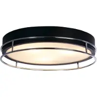 Searchlight Candeeiro de teto Phoenix, Ø 40 cm, preto / cromado, IP44
