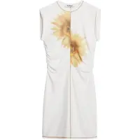 Desigual , Vestido curto girassol lyocell, Liocel, Branco, XS
