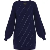 Faina Vestido de malha navy