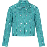 Faina Blazer turquesa / preto / branco