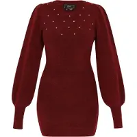 Faina Vestido de malha merlot