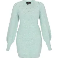 Faina Vestido de malha verde claro