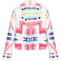 IZIA Casaco de malha azul / marinho / rosa / offwhite