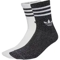 Adidas Meias 3-Stripes Glitter Crew Socks 2 Pairs mulheres - Preto - XS