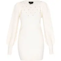 Faina Vestido de malha transparente / offwhite