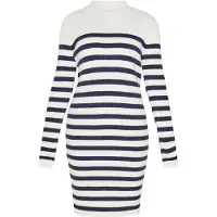 Usha Vestido de malha 'Classic' marinho / branco