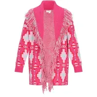 IZIA Casaco de malha azul claro / rosa / rosa claro