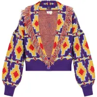 IZIA Casaco de malha roxo / vermelho sangue