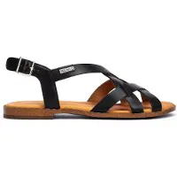 Pikolinos para mulher. W0X-0556ST Sandálias de couro Algar pretas (41), Preto, 1 a 3cm, Fivela, Casual