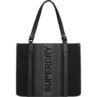 Superdry para mulher. W9110401A Saco de ráfia preto (OSFA), Casual, Papel