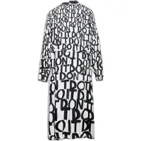 Desigual , Vestido midi com lettering, Viscose, Branco, XS