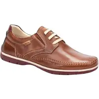 Pikolinos para mulher. M9A-4118 Sapatos de couro Marbella castanhos (39), Marrom, Plano, Cordão, Casual