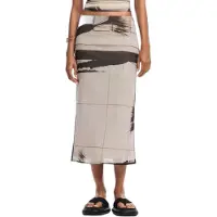 Desigual , Saia reta de tule, PoliÉSter, Branco, S