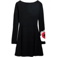 Desigual , Vestido curto floral, Viscose, Preto, XS