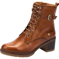 Pikolinos para mulher. W7H-8510 Botins de couro Llanes castanhos -Altura do salto 6cm (40), Marrom, 3 a 5cm, 5 a 8cm, Zíper, Casual