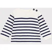 Petit Bateau Pullover ecru / marinho