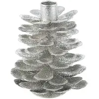 Bizzotto Decorações festivas P.CANDELA1P PINEAL ARGENTO H14 - Prata - Único