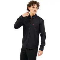 HUGO Camisas mangas comprida Evito homens - Preto - EU M