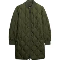 Superdry para mulher. W5011932A Casaco comprido acolchoado verde (M), Casual, Poliéster