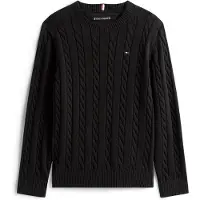 Tommy Hilfiger Pullover 'Essential Cable' preto