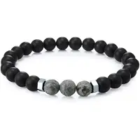 True Rebels Pulseira cinzento / preto / prata
