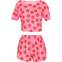 NALLY Calções de pijama rosa / vermelho