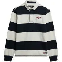 Superdry para homem. M6010909A Pólo vintage Rugby azul-marinho (XL), Casual, Algodão, Manga comprida