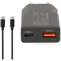 Nedis Carregador De Parede Usb-a E Usb-c Pd 3.0 Gan 20w 1.5 M