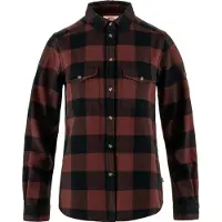 Fjällräven - Övik Heavy Flannel Shirt W Dark Navy Maroon para Mulher - Tamanho L